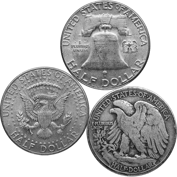 90% Pre-1965 U.S. Silver Half Dollars - $100 Face Value Bag